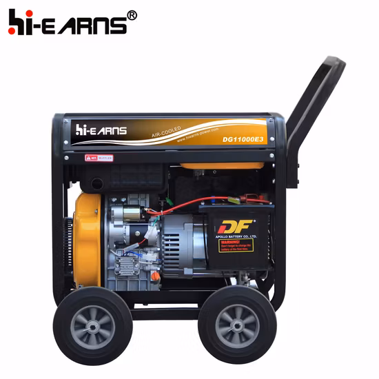 Generador diésel portátil refrigerado por aire tipo bastidor abierto de 8kw y 10kVA precio de fábrica (DG11000E3)